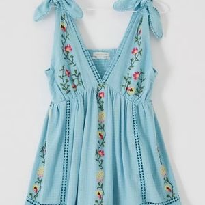 Urban Outfitters | Dresses | Uo Forever Embroidered Mini Babydoll Dress